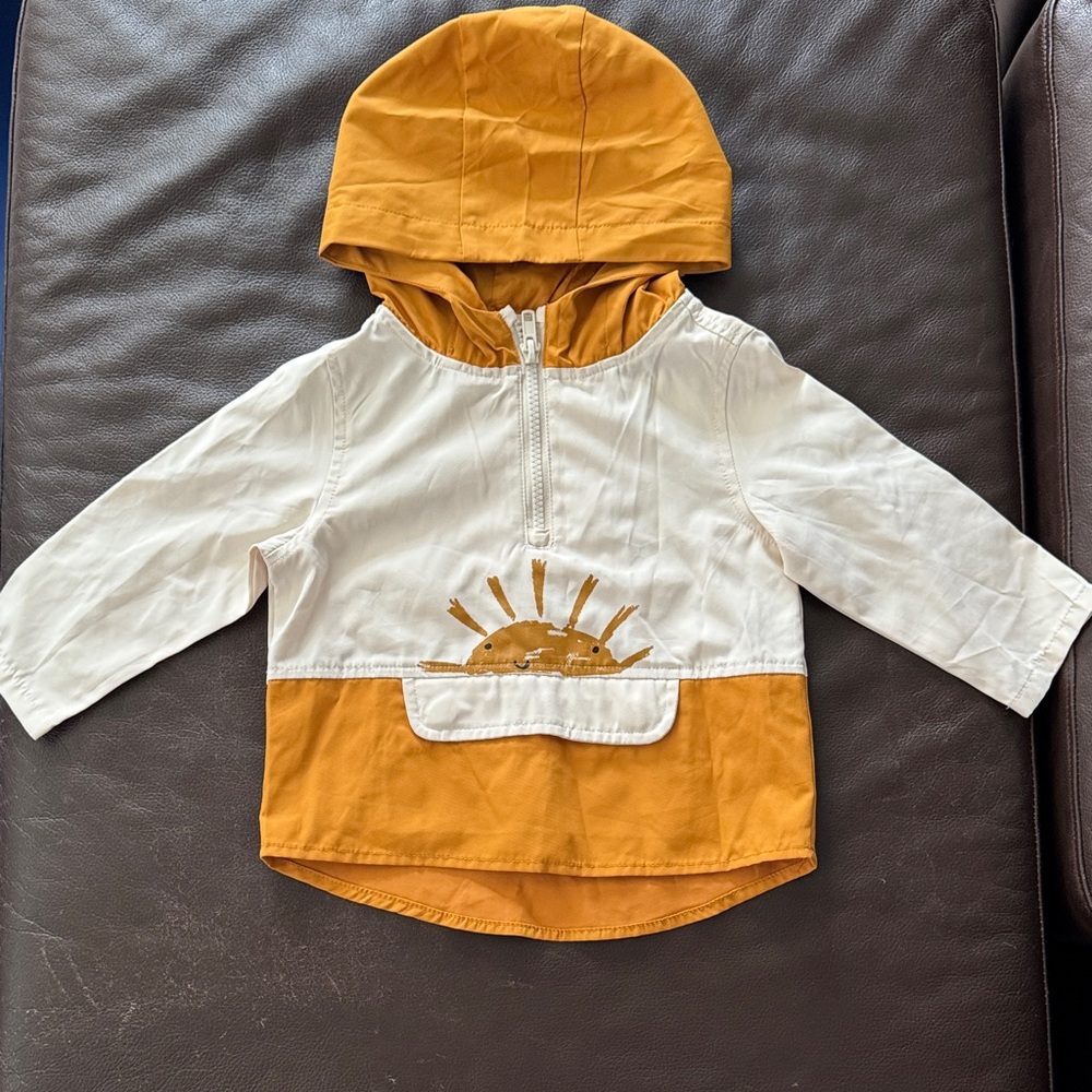 Art Class Kids Raincoat in White and Orange